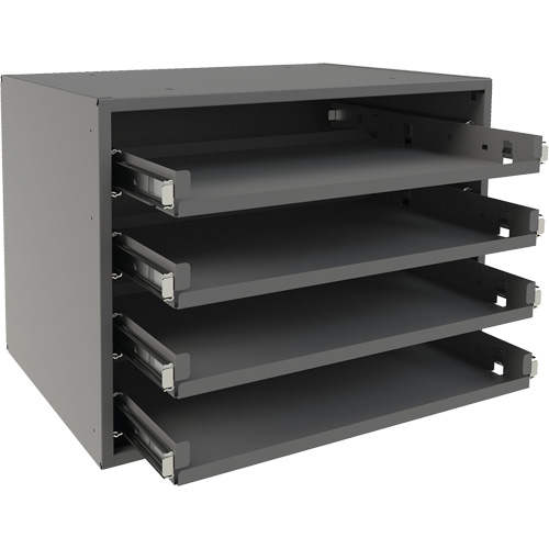 Small Bearing Rack, Steel, 4 Slots, 15-9/16" W x 11-7/8" D x 11-5/16" H, Grey Pronet Distribution