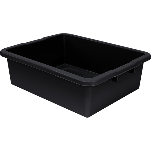Bac d'entreposage tout usage &agrave; fond rainur&eacute;, 7" ha x 17" p x 22" lo, Plastique, Noir Pronet Distribution