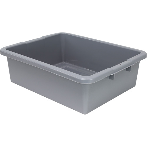 Bac d'entreposage tout usage &agrave; fond rainur&eacute;, 7" ha x 17" p x 22" lo, Plastique, Gris Pronet Distribution