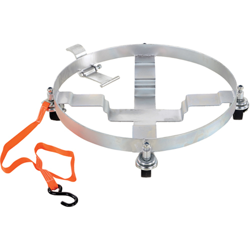 Chariots &agrave; inclinaison pour baril, Acier, Capacit&eacute;e 900 lb, Diam&egrave;tre 23-1/2", Roue en Caoutchouc rigide Pronet Distribution