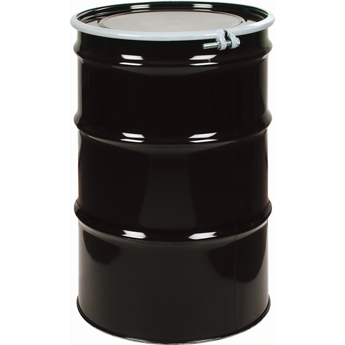 Barils en acier, 55 gal. US (45 gal. imp.), Doubl&eacute;, Noir, Dessus ouvert, 1A2/Y275/S, Calibre 18 - 20 Pronet Distribution
