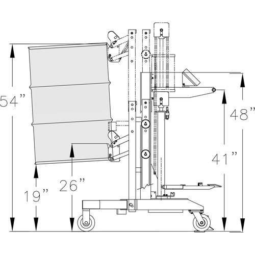 Manipulateur ergonomique de baril &agrave; balance, DM-100-S, 30 - 85 gal. US (25 - 70 gal. imp.) Pronet Distribution