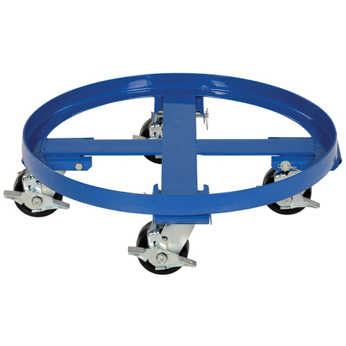 Socle roulant robuste pour baril, Acier, Capacit&eacute;e 2000 lb, Diam&egrave;tre 24-1/8", Roue en Ph&eacute;nolique Pronet Distribution