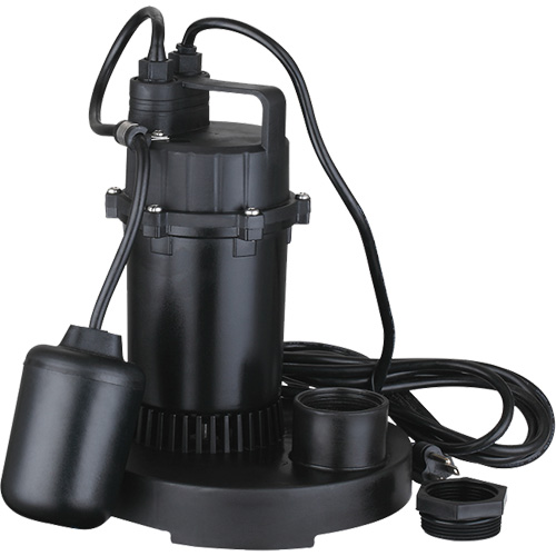 Pompe de puisard submersible thermoplastique, 2560 gal./h, 115 V, 4,6 A, 1/3 CV Pronet Distribution