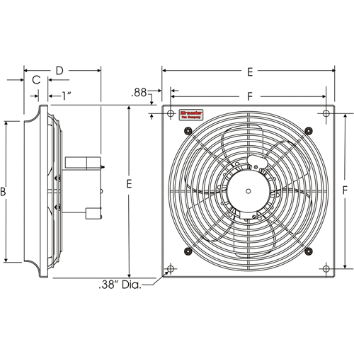 Ventilateurs muraux d'usage g&eacute;n&eacute;ral, Commercial, 2 vitesses, Diam&egrave;tre de 10" Pronet Distribution