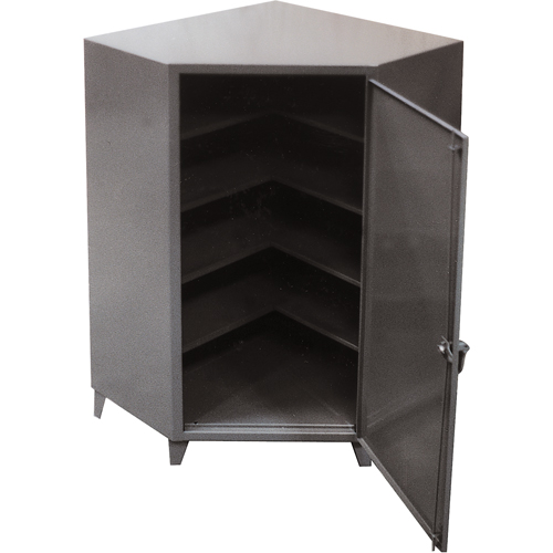 Corner Cabinets, Steel, 4 Shelves, 72" H x 48" W x 24" D, Grey Pronet Distribution