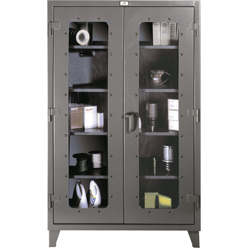 Armoires &agrave; fen&ecirc;tres claires, Acier, 4 Tablettes, 72" h x 48" la x 24" p Pronet Distribution