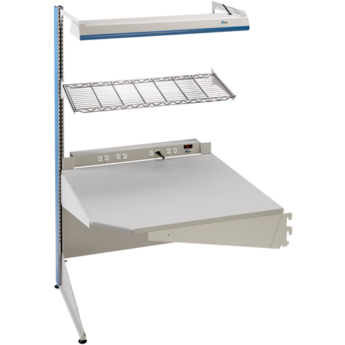 Postes de travail modulaires ergonomiques - Exemples de configurations - A-SC Ajouts de coin &agrave; un c&ocirc;t&eacute;, 36" la x 28" p x 84" h, Ajout de coin &agrave; un c&ocirc;t&eacute; Pronet Distribution