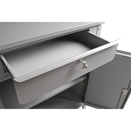 Pupitre d'atelier de style armoire, 34-1/2" la x 30" p x 53" h, Gris Pronet Distribution