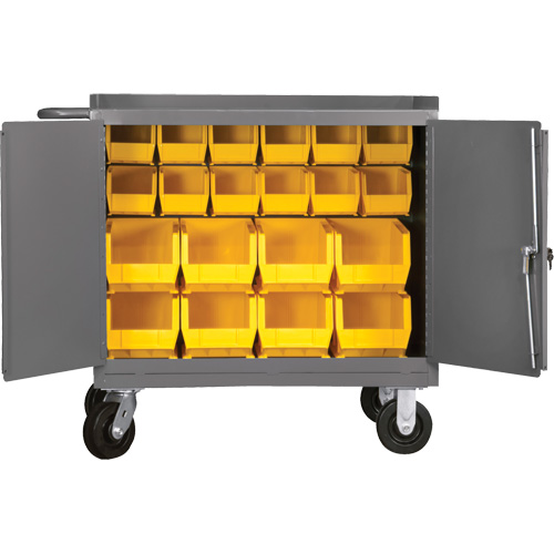 Armoire d'&eacute;tabli mobile avec bacs, Acier Surface Pronet Distribution