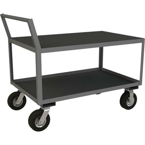 Low Profile Instrument Cart, 2 Tiers, 24-1/4" W x 51" D x 40-15/16" H, 1200 lbs. Cap. Pronet Distribution