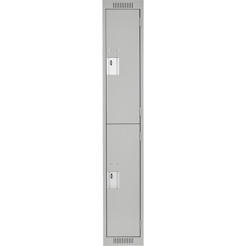 Clean Line Lockers, 2 -tier, 12" x 18" x 72", Steel, Grey, Rivet (Assembled) Pronet Distribution