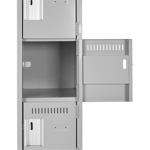 Clean Line Lockerette , 6 -tier, Bank of 4, 48" x 18" x 82", Steel, Beige, Rivet (Assembled) Pronet Distribution