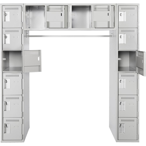 Assembled Archettes Clean Line Economy Lockers, 16 -tier, Bank of 3, 18" x 72" x 12", Steel Pronet Distribution