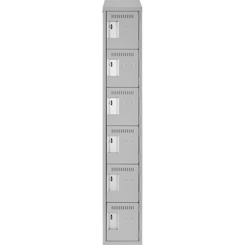 Petits casiers Clean Line, 6 niveaux, 12" x 18" x 78", Acier, Gris, Rivet (assembl&eacute;) Pronet Distribution