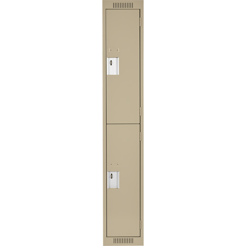 Clean Line Lockers, 2 -tier, 12" x 18" x 72", Steel, Beige, Rivet (Assembled) Pronet Distribution