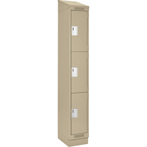Casiers Clean Line, 3 niveaux, 12" x 18" x 82", Acier, Beige, Rivet (assembl&eacute;) Pronet Distribution
