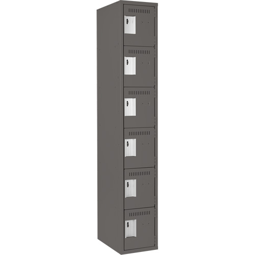 Petits casiers Clean Line, 6 niveaux, 12" x 18" x 72", Acier, Charbon, Rivet (assembl&eacute;) Pronet Distribution