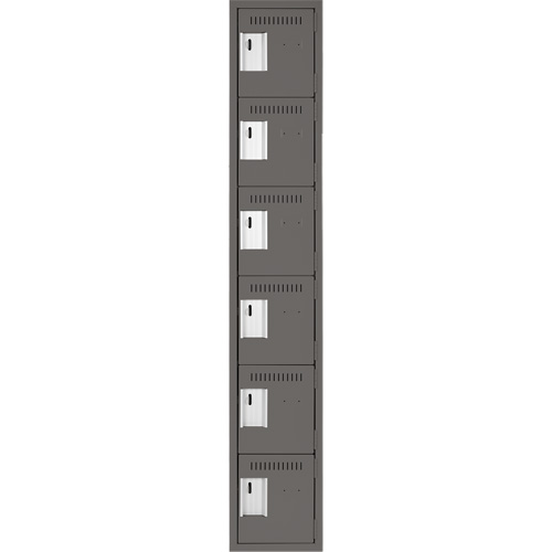 Petits casiers Clean Line, 6 niveaux, 12" x 18" x 72", Acier, Charbon, Rivet (assembl&eacute;) Pronet Distribution