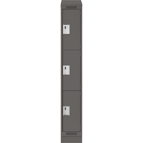 Casiers Clean Line, 3 niveaux, 12" x 18" x 82", Acier, Charbon, Rivet (assembl&eacute;) Pronet Distribution