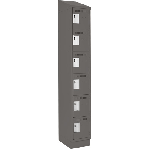 Petits casiers Clean Line, 6 niveaux, 12" x 18" x 82", Acier, Charbon, Rivet (assembl&eacute;) Pronet Distribution