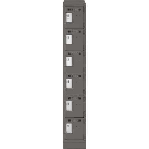 Petits casiers Clean Line, 6 niveaux, 12" x 18" x 82", Acier, Charbon, Rivet (assembl&eacute;) Pronet Distribution