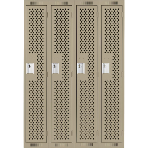 Casiers Clean Line, Bloc de 4, 48" x 15" x 72", Acier, Beige, Rivet (assembl&eacute;), Perfor&eacute; Pronet Distribution