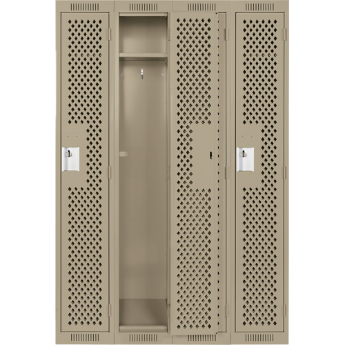 Casiers Clean Line, Bloc de 4, 48" x 15" x 72", Acier, Beige, Rivet (assembl&eacute;), Perfor&eacute; Pronet Distribution