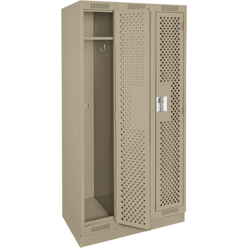 Casiers Clean Line, Bloc de 3, 36" x 12" x 76", Acier, Beige, Rivet (assembl&eacute;), Perfor&eacute; Pronet Distribution