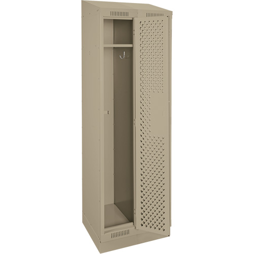 Clean Line Lockers, Bank of 2, 24" x 18" x 82", Steel, Beige, Rivet (Assembled), Perforated Pronet Distribution