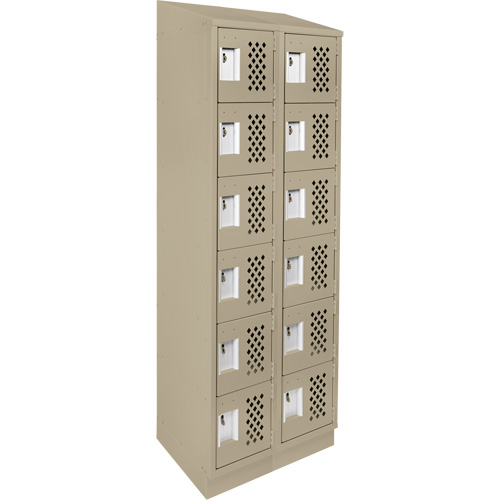Petits casiers &eacute;conomiques assembl&eacute;s et perfor&eacute;s Clean Line, 6 niveaux, Bloc de 2, 18" x 72" x 12", Acier Pronet Distribution