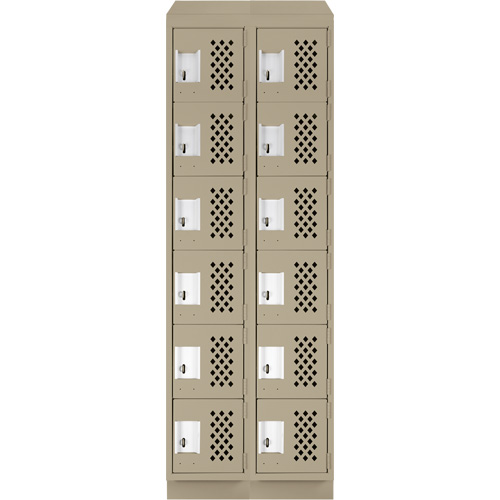Petits casiers &eacute;conomiques assembl&eacute;s et perfor&eacute;s Clean Line, 6 niveaux, Bloc de 2, 18" x 72" x 12", Acier Pronet Distribution