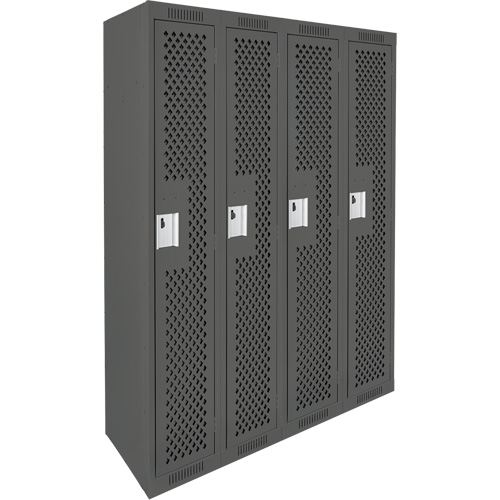 Casiers Clean Line, Bloc de 4, 48" x 15" x 72", Acier, Charbon, Rivet (assembl&eacute;), Perfor&eacute; Pronet Distribution