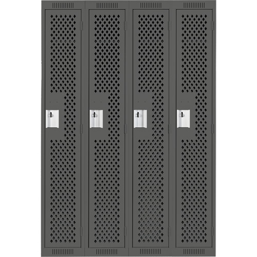 Casiers Clean Line, Bloc de 4, 48" x 15" x 72", Acier, Charbon, Rivet (assembl&eacute;), Perfor&eacute; Pronet Distribution