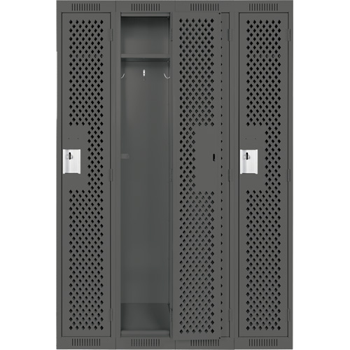 Casiers Clean Line, Bloc de 4, 48" x 15" x 72", Acier, Charbon, Rivet (assembl&eacute;), Perfor&eacute; Pronet Distribution