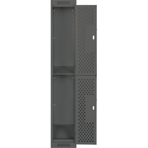 Casiers Clean Line, 2 niveaux, 12" x 15" x 72", Acier, Charbon, Rivet (assembl&eacute;), Perfor&eacute; Pronet Distribution