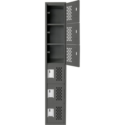 Petit casier perfor&eacute; Clean-Line, 6 niveaux, 15" x 72" x 12", Acier Pronet Distribution