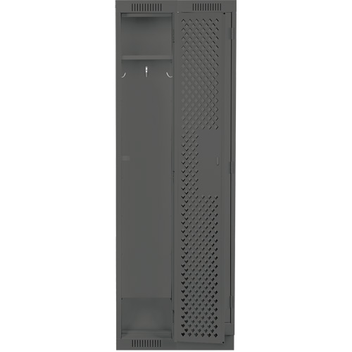 Clean Line Lockers, Bank of 2, 24" x 12" x 76", Steel, Charcoal, Rivet (Assembled), Perforated Pronet Distribution