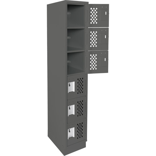 Petit casier perfor&eacute; Clean-Line, 6 niveaux, 12" x 72" x 12", Acier Pronet Distribution