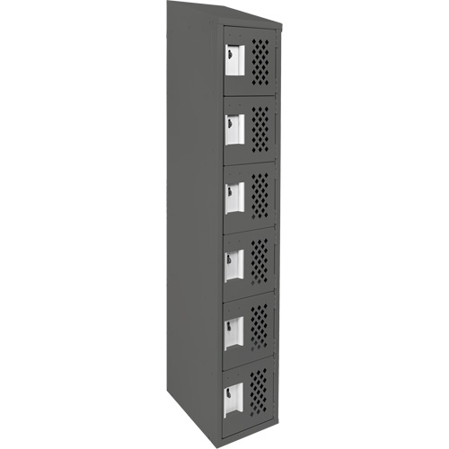 Assembled Lockerettes Clean Line Perforated Economy Lockers, 6 -tier, 18" x 72" x 12", Steel Pronet Distribution