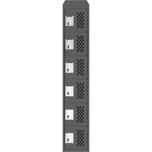 Assembled Lockerettes Clean Line Perforated Economy Lockers, 6 -tier, 18" x 72" x 12", Steel Pronet Distribution