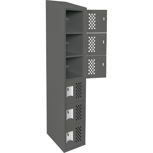 Assembled Lockerettes Clean Line Perforated Economy Lockers, 6 -tier, 18" x 72" x 12", Steel Pronet Distribution