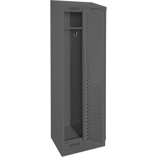 Clean Line Lockers, Bank of 2, 24" x 18" x 82", Steel, Charcoal, Rivet (Assembled), Perforated Pronet Distribution