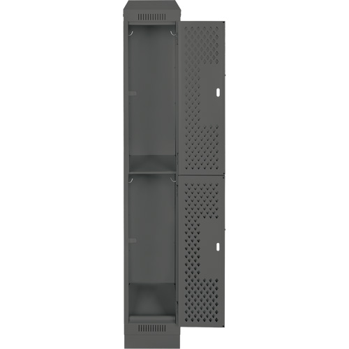 Casiers Clean Line, 2 niveaux, 12" x 18" x 82", Acier, Charbon, Rivet (assembl&eacute;), Perfor&eacute; Pronet Distribution