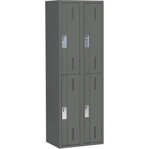 Casiers robustes Concorde, 2 niveaux, Bloc de 2, 24" x 18" x 72", Acier, Charbon, Soud&eacute; (assembl&eacute;) Pronet Distribution