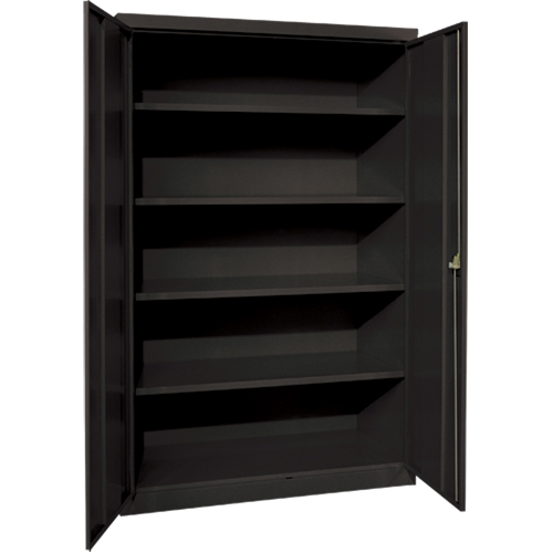 Deep Hi-Boy Storage Cabinet, Steel, 4 Shelves, 72" H x 36" W x 24" D, Black Pronet Distribution