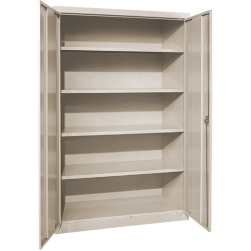 Deep Hi-Boy Storage Cabinet, Steel, 4 Shelves, 72" H x 36" W x 24" D, Beige Pronet Distribution