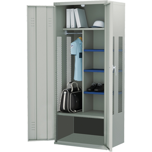 Casier pour &eacute;quipement, Acier, 36" la x 24" p x 72" h, Gris Pronet Distribution