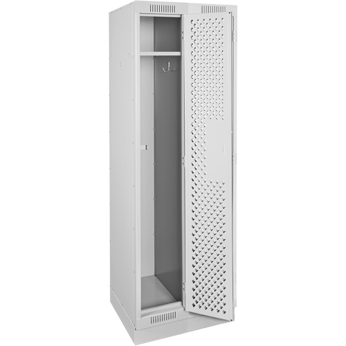 Clean Line Lockers, Bank of 2, 24" x 12" x 76", Steel, Grey, Rivet (Assembled), Perforated Pronet Distribution