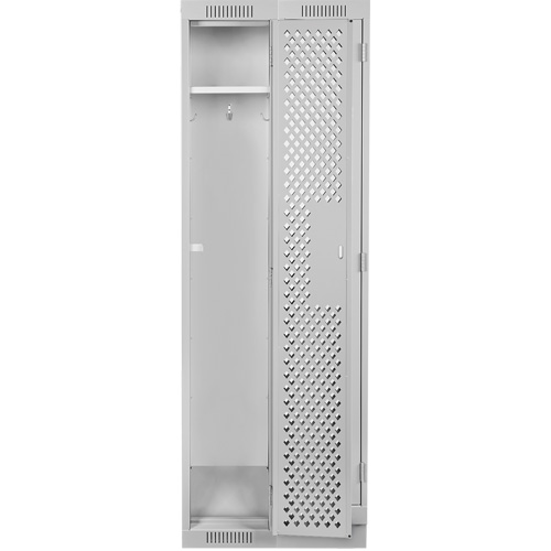 Clean Line Lockers, Bank of 2, 24" x 12" x 76", Steel, Grey, Rivet (Assembled), Perforated Pronet Distribution